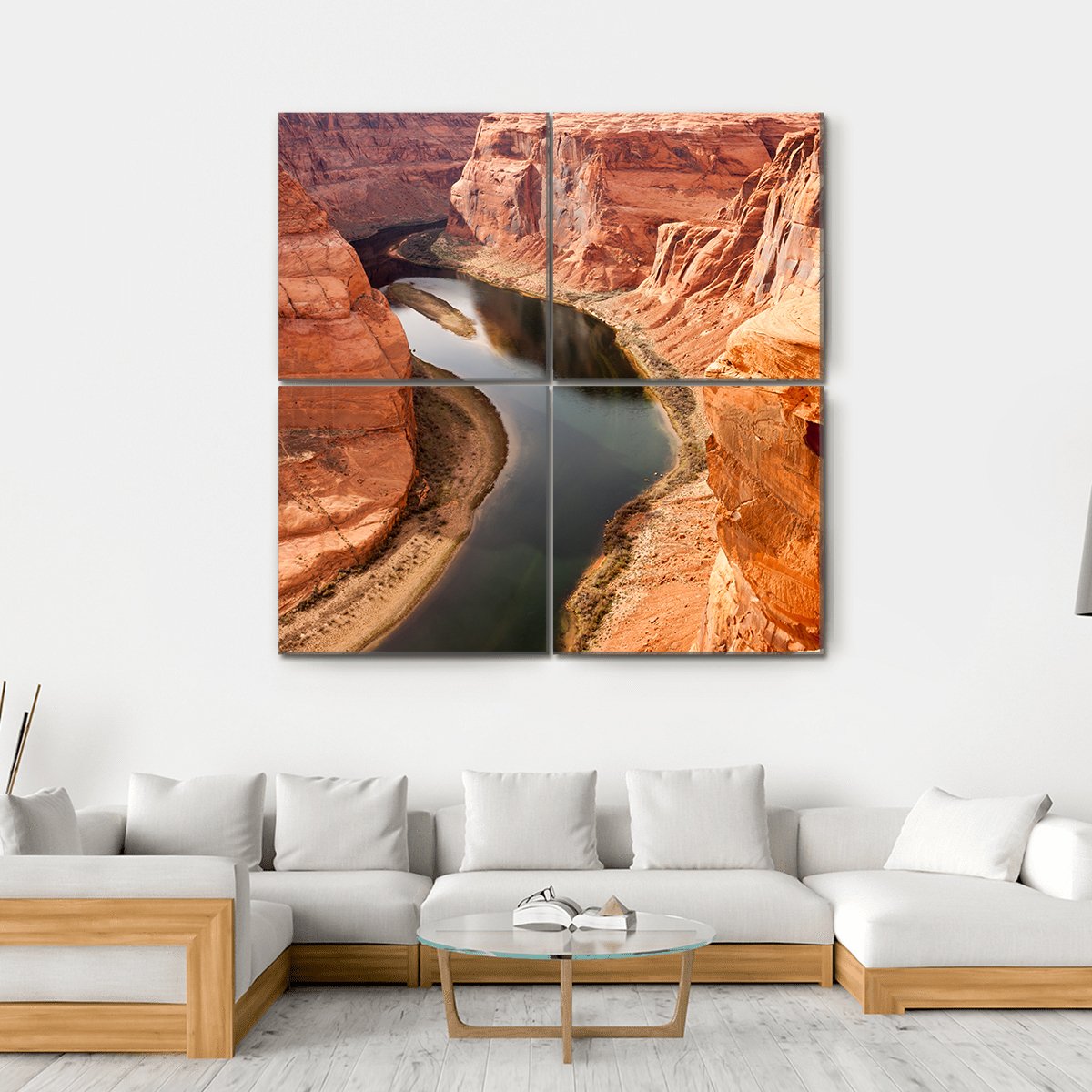 Colorado River Meanders Canvas Wall Art-4 Square-Gallery Wrap-17" x 17"-Tiaracle