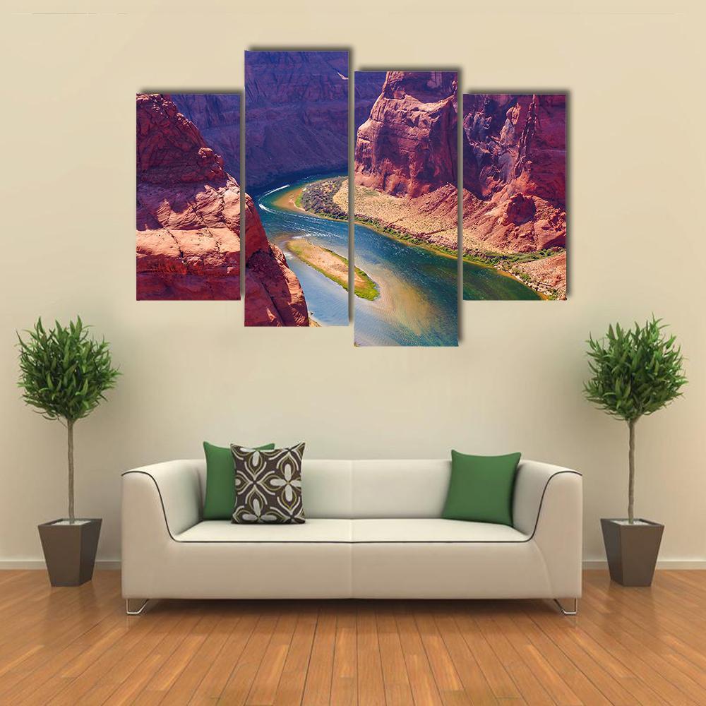 Colorado River Canvas Wall Art-4 Pop-Gallery Wrap-50" x 32"-Tiaracle