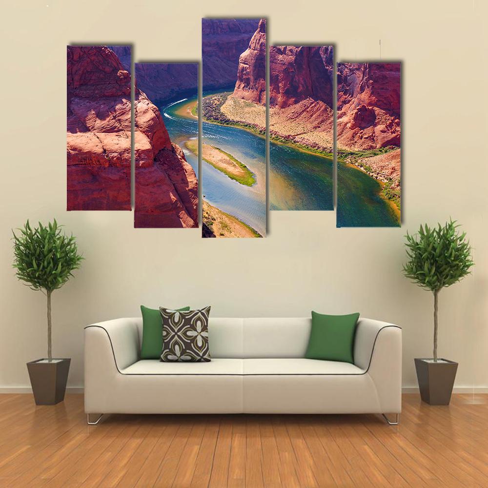 Colorado River Canvas Wall Art-5 Star-Gallery Wrap-62" x 32"-Tiaracle