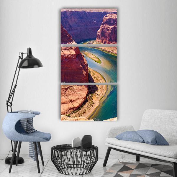 Colorado River Vertical Canvas Wall Art-3 Vertical-Gallery Wrap-12" x 25"-Tiaracle
