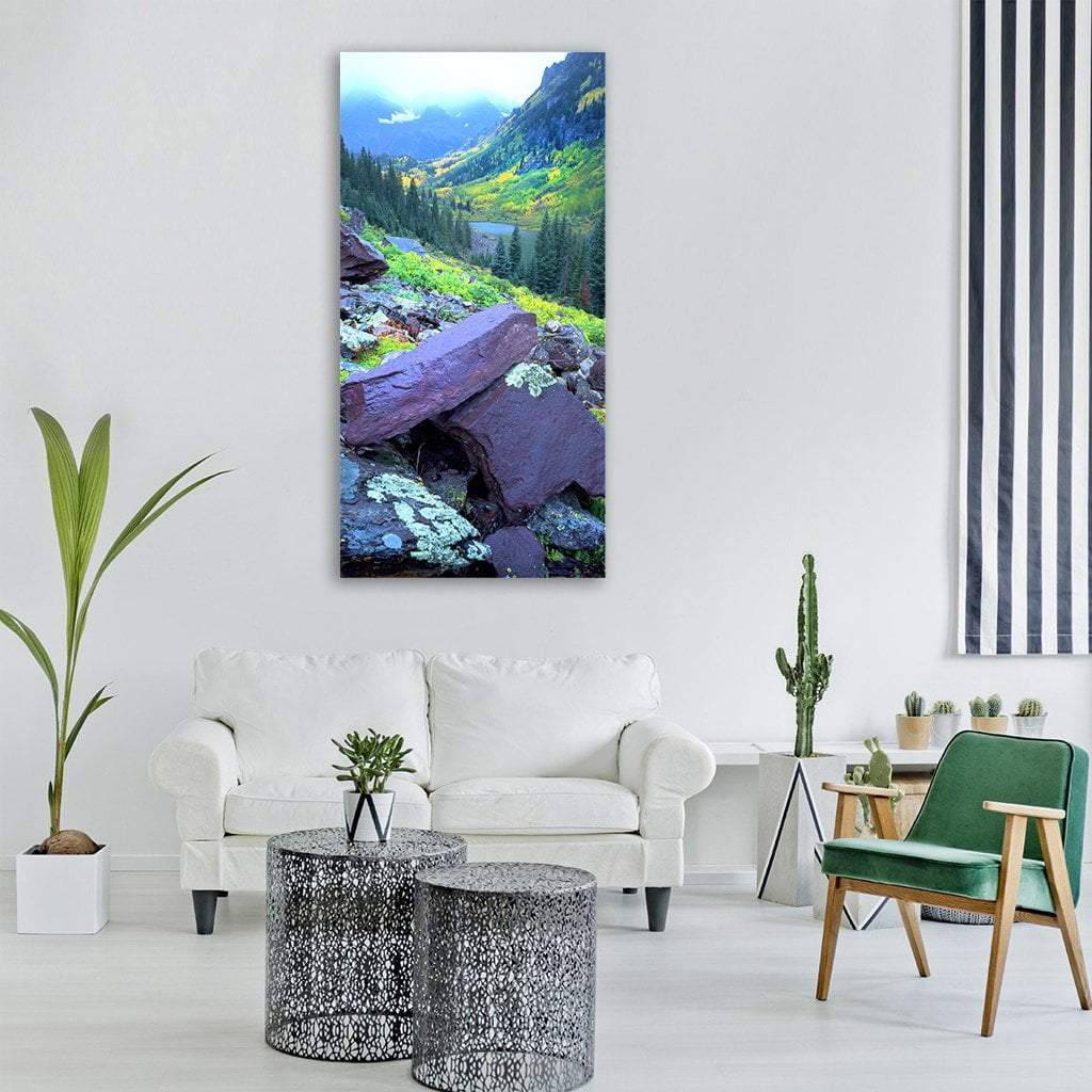 Colorado Rocks In Autumn Vertical Canvas Wall Art-1 Vertical-Gallery Wrap-12" x 24"-Tiaracle