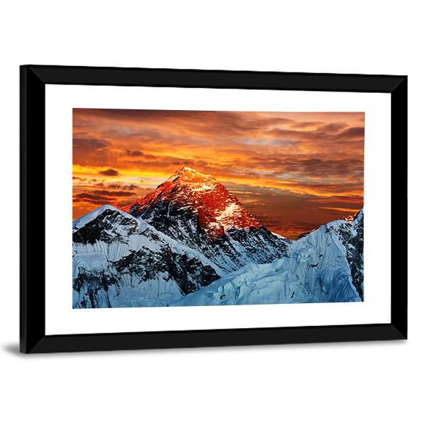 Colored View Of Everest Vertical Canvas Wall Art-3 Vertical-Gallery Wrap-12" x 25"-Tiaracle