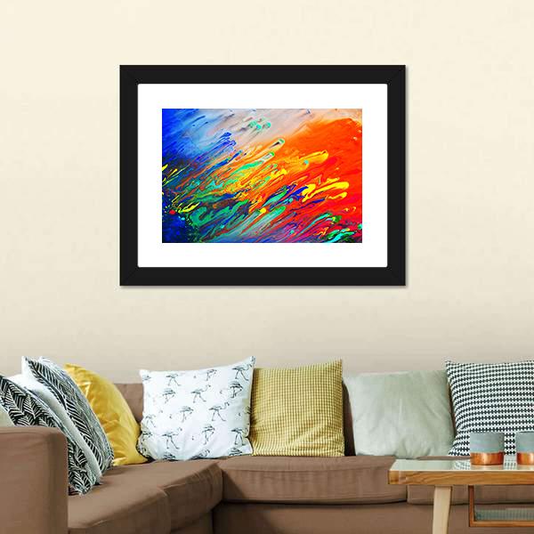 Colorful Abstract Acrylic Canvas Wall Art-1 Piece-Framed Print-20" x 16"-Tiaracle
