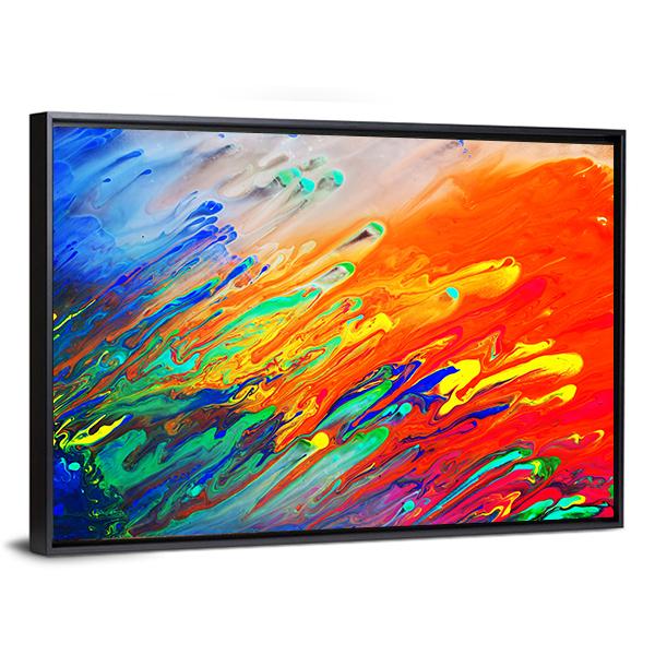 Colorful Abstract Acrylic Canvas Wall Art-3 Horizontal-Gallery Wrap-25" x 16"-Tiaracle
