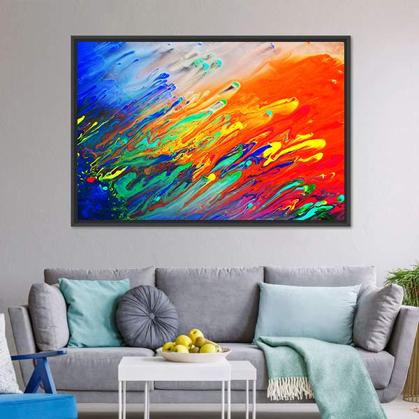 Colorful Abstract Acrylic Canvas Wall Art-3 Horizontal-Gallery Wrap-25" x 16"-Tiaracle