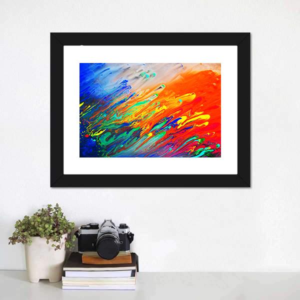 Colorful Abstract Acrylic Canvas Wall Art-3 Horizontal-Gallery Wrap-25" x 16"-Tiaracle