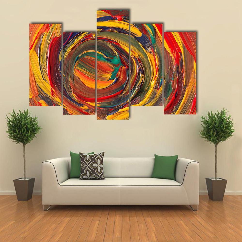 Colorful Abstract Canvas Wall Art-5 Pop-Gallery Wrap-47" x 32"-Tiaracle
