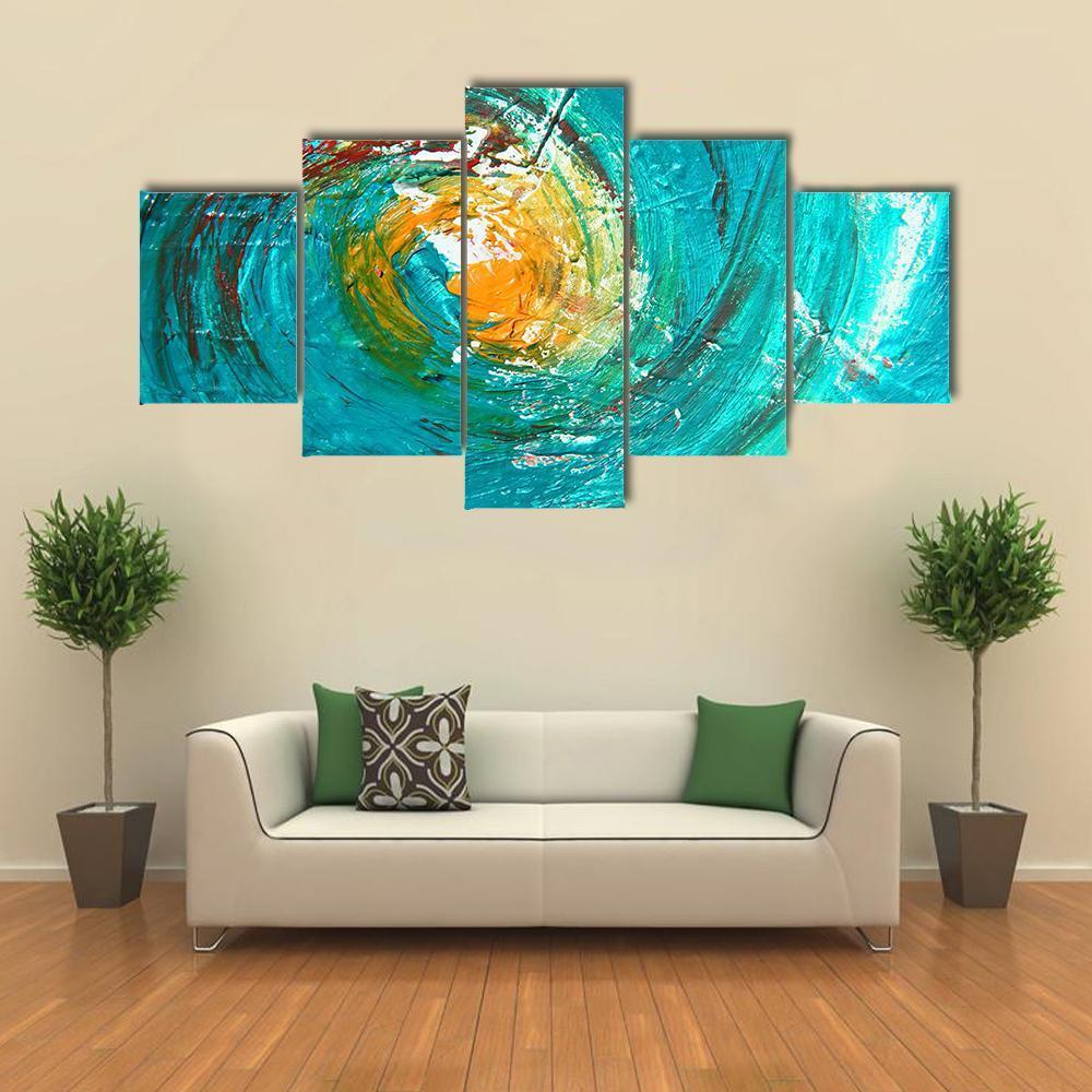 Colorful Artwork Canvas Wall Art-5 Star-Gallery Wrap-62" x 32"-Tiaracle