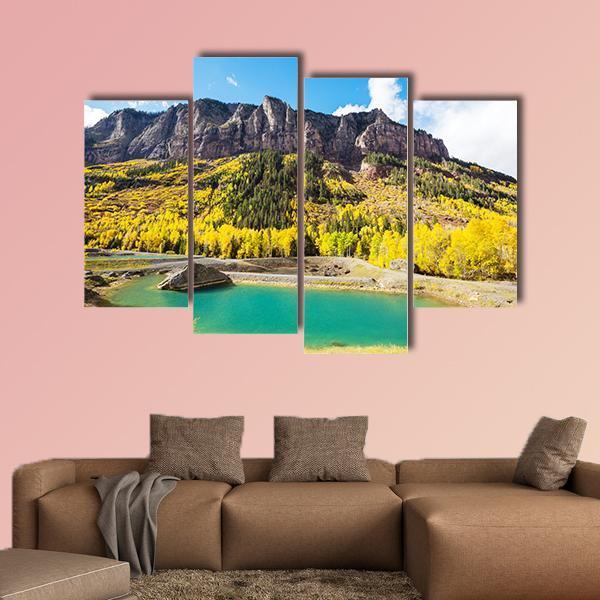 Autumn In Colorado Canvas Wall Art-4 Pop-Gallery Wrap-50" x 32"-Tiaracle