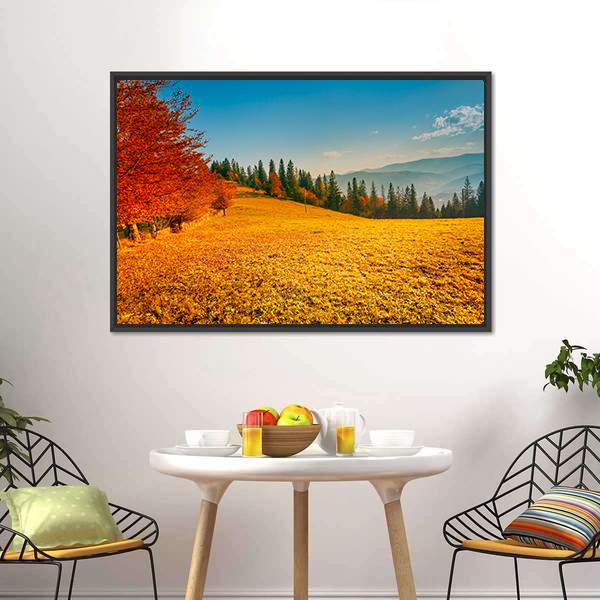 Colorful Autumn Landscape Canvas Wall Art-1 Piece-Floating Frame-24" x 16"-Tiaracle