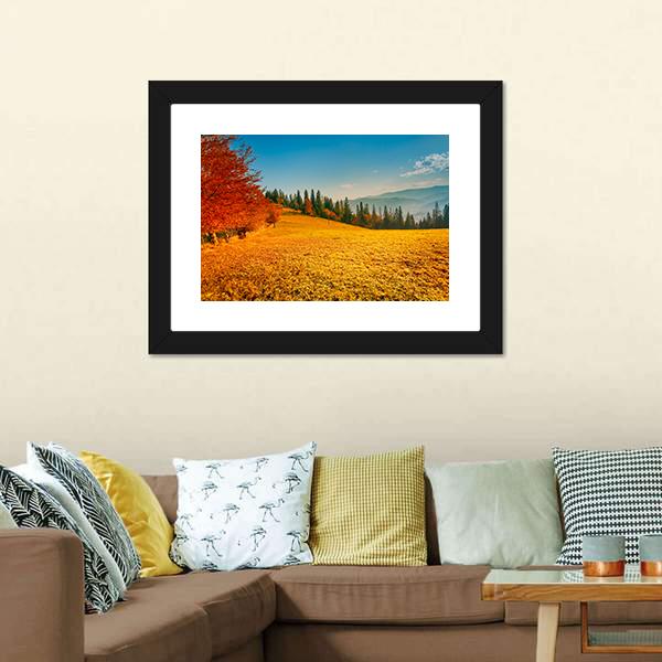 Colorful Autumn Landscape Canvas Wall Art-1 Piece-Framed Print-20" x 16"-Tiaracle