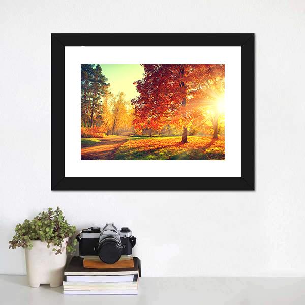 Colorful Autumn Morning Canvas Wall Art-3 Horizontal-Gallery Wrap-25&quot; x 16&quot;-Tiaracle