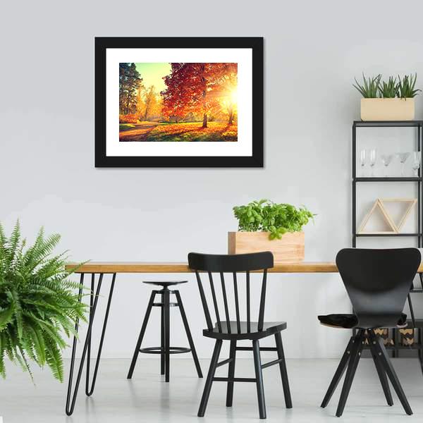 Colorful Autumn Morning Canvas Wall Art-3 Horizontal-Gallery Wrap-25&quot; x 16&quot;-Tiaracle