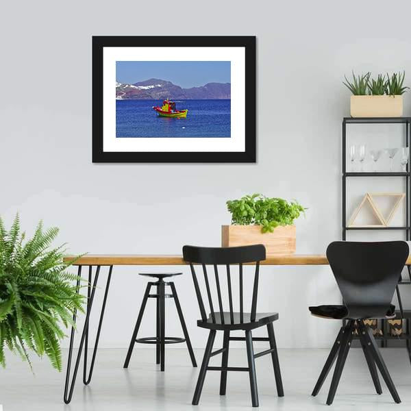 Colorful Boat In Water Panoramic Canvas Wall Art-1 Piece-36" x 12"-Tiaracle