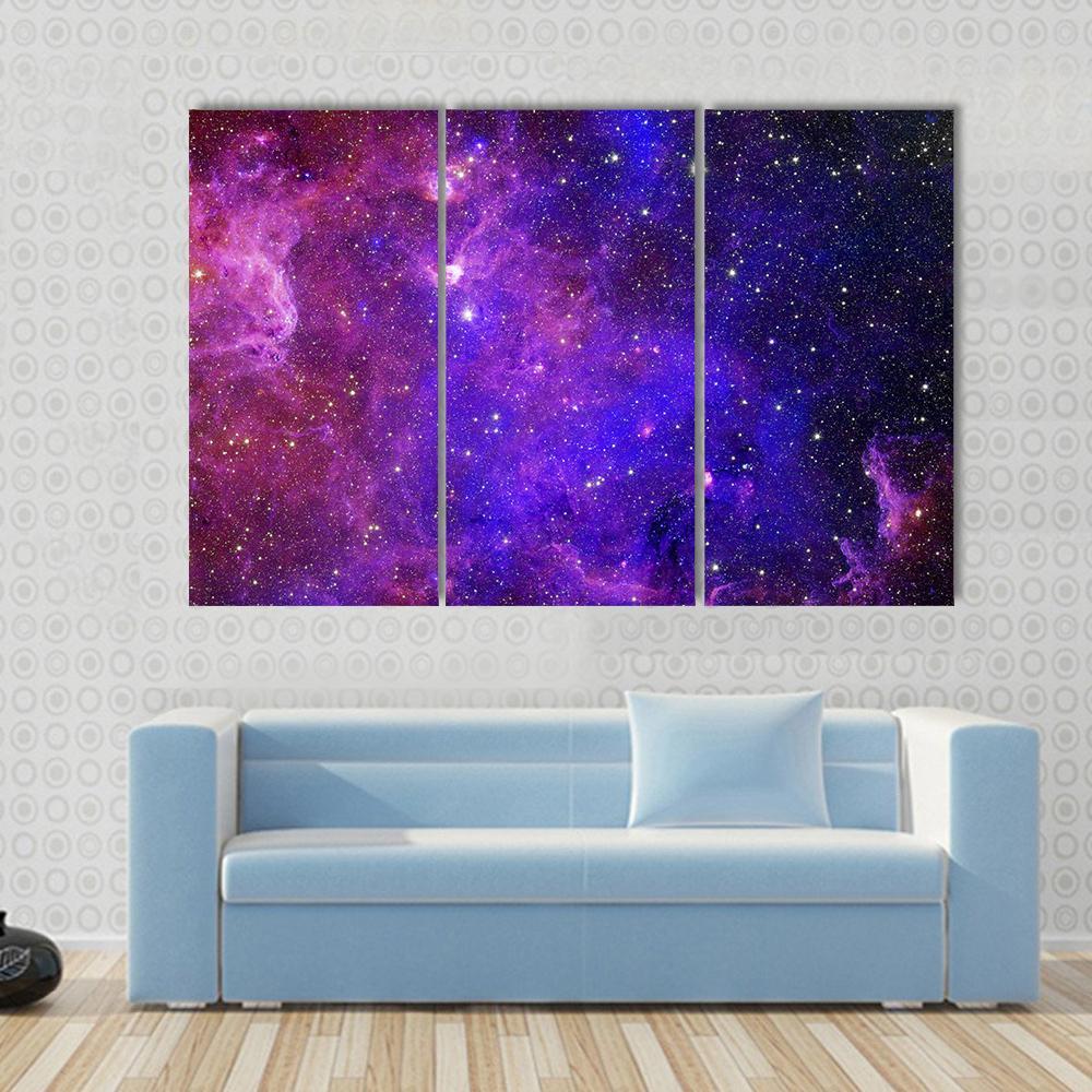Colorful Carina Nebula Canvas Wall Art-3 Horizontal-Gallery Wrap-37&quot; x 24&quot;-Tiaracle