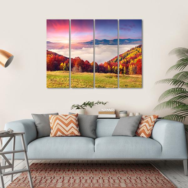 Colorful Carpathian Mountains Canvas Wall Art-4 Horizontal-Gallery Wrap-34" x 24"-Tiaracle