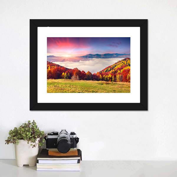 Colorful Carpathian Mountains Canvas Wall Art-1 Piece-Framed Print-20" x 16"-Tiaracle