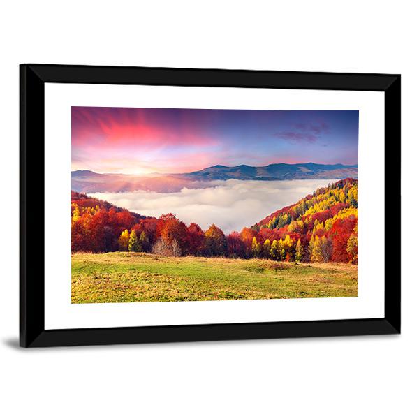 Colorful Carpathian Mountains Panoramic Canvas Wall Art-1 Piece-36" x 12"-Tiaracle
