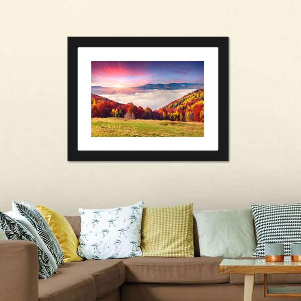 Colorful Carpathian Mountains Panoramic Canvas Wall Art-1 Piece-36" x 12"-Tiaracle