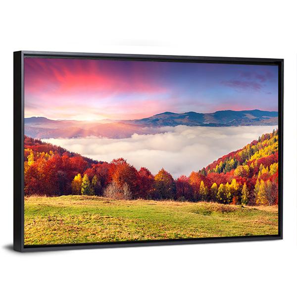 Colorful Carpathian Mountains Panoramic Canvas Wall Art-1 Piece-36" x 12"-Tiaracle
