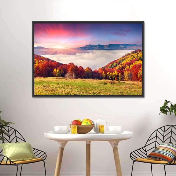 Colorful Carpathian Mountains Panoramic Canvas Wall Art-1 Piece-36" x 12"-Tiaracle