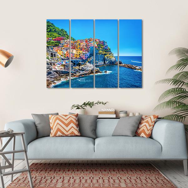 Cinque Terre Italy Canvas Wall Art-4 Horizontal-Gallery Wrap-34" x 24"-Tiaracle