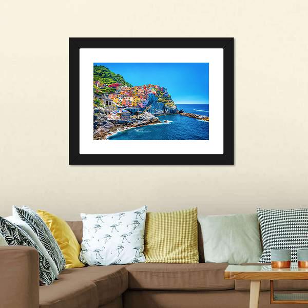 Cinque Terre Italy Canvas Wall Art-1 Piece-Framed Print-20" x 16"-Tiaracle