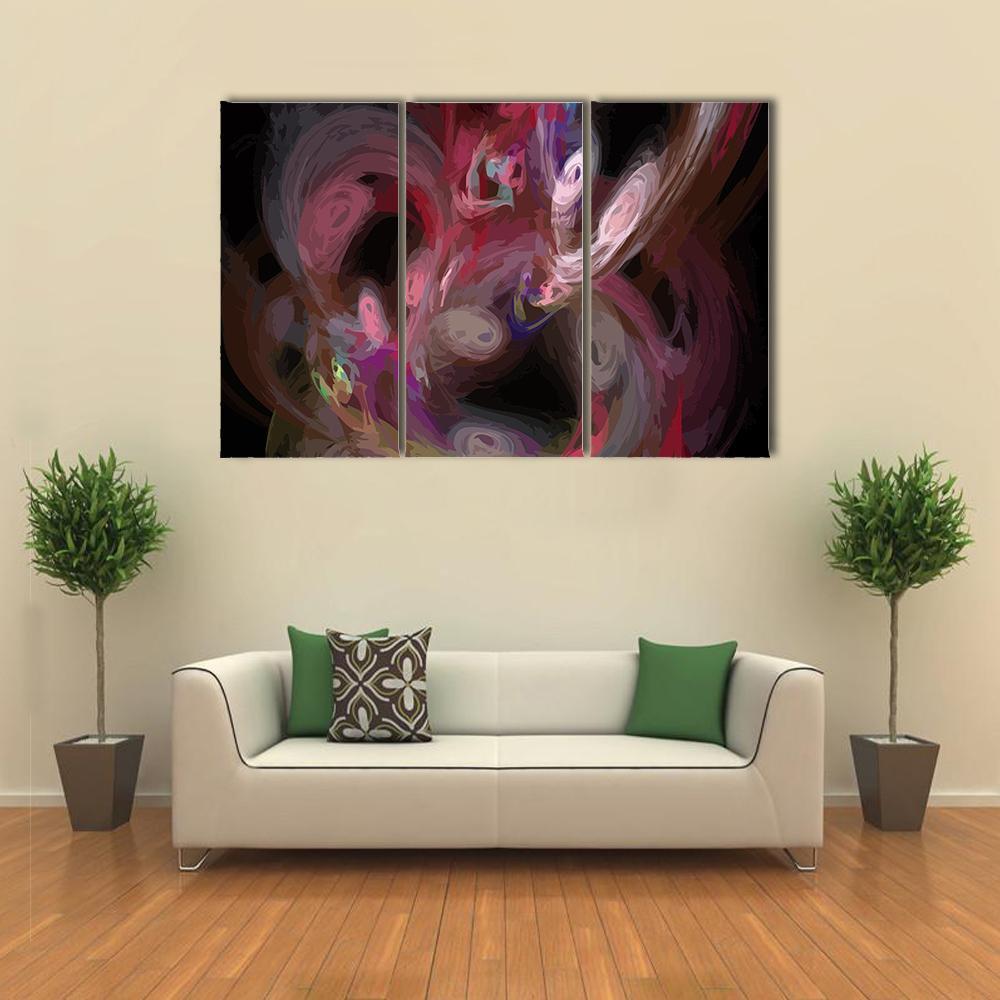 Colorful Digital Fractal Canvas Wall Art-3 Horizontal-Gallery Wrap-37" x 24"-Tiaracle