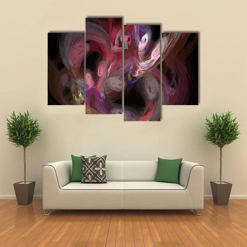 Colorful Digital Fractal Canvas Wall Art-4 Pop-Gallery Wrap-50" x 32"-Tiaracle