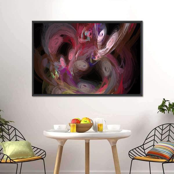 Colorful Digital Fractal Canvas Wall Art-1 Piece-Floating Frame-24" x 16"-Tiaracle