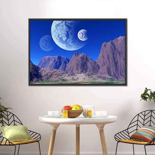 Colorful Fantasy Landscape Canvas Wall Art-1 Piece-Floating Frame-24" x 16"-Tiaracle