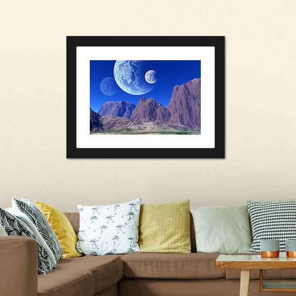Colorful Fantasy Landscape Canvas Wall Art-1 Piece-Framed Print-20" x 16"-Tiaracle