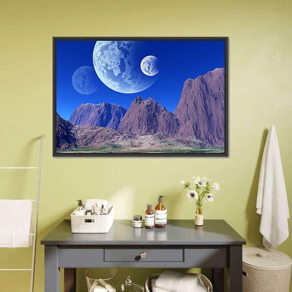 Colorful Fantasy Landscape Canvas Wall Art-3 Horizontal-Gallery Wrap-25" x 16"-Tiaracle