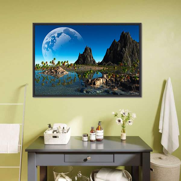 Fantasy Landscape Canvas Wall Art-3 Horizontal-Gallery Wrap-25" x 16"-Tiaracle