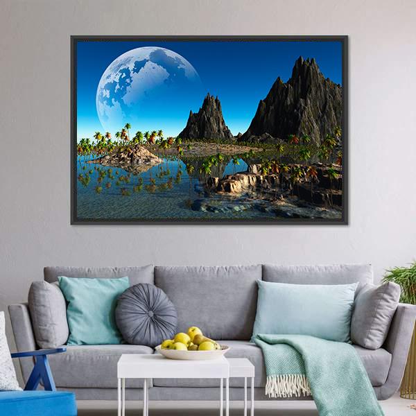 Fantasy Landscape Canvas Wall Art-3 Horizontal-Gallery Wrap-25" x 16"-Tiaracle