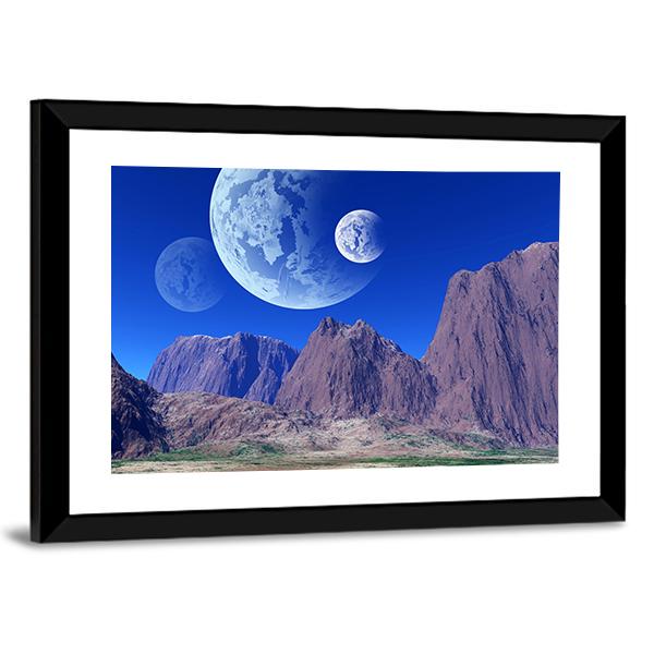 Colorful Fantasy Landscape Canvas Wall Art-3 Horizontal-Gallery Wrap-25" x 16"-Tiaracle