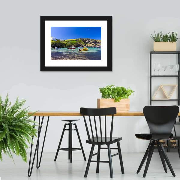 Colorful Fishing Boats Canvas Wall Art-5 Horizontal-Gallery Wrap-22" x 12"-Tiaracle