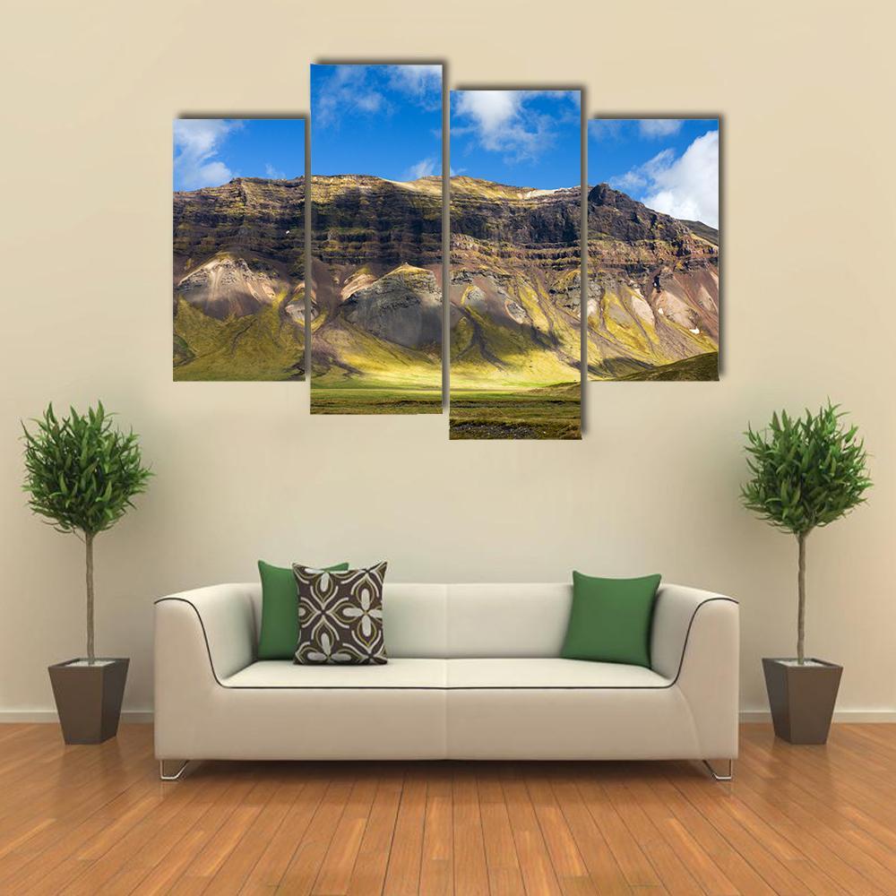 Colorful Fjord In Snaefellsne Canvas Wall Art-4 Pop-Gallery Wrap-50" x 32"-Tiaracle