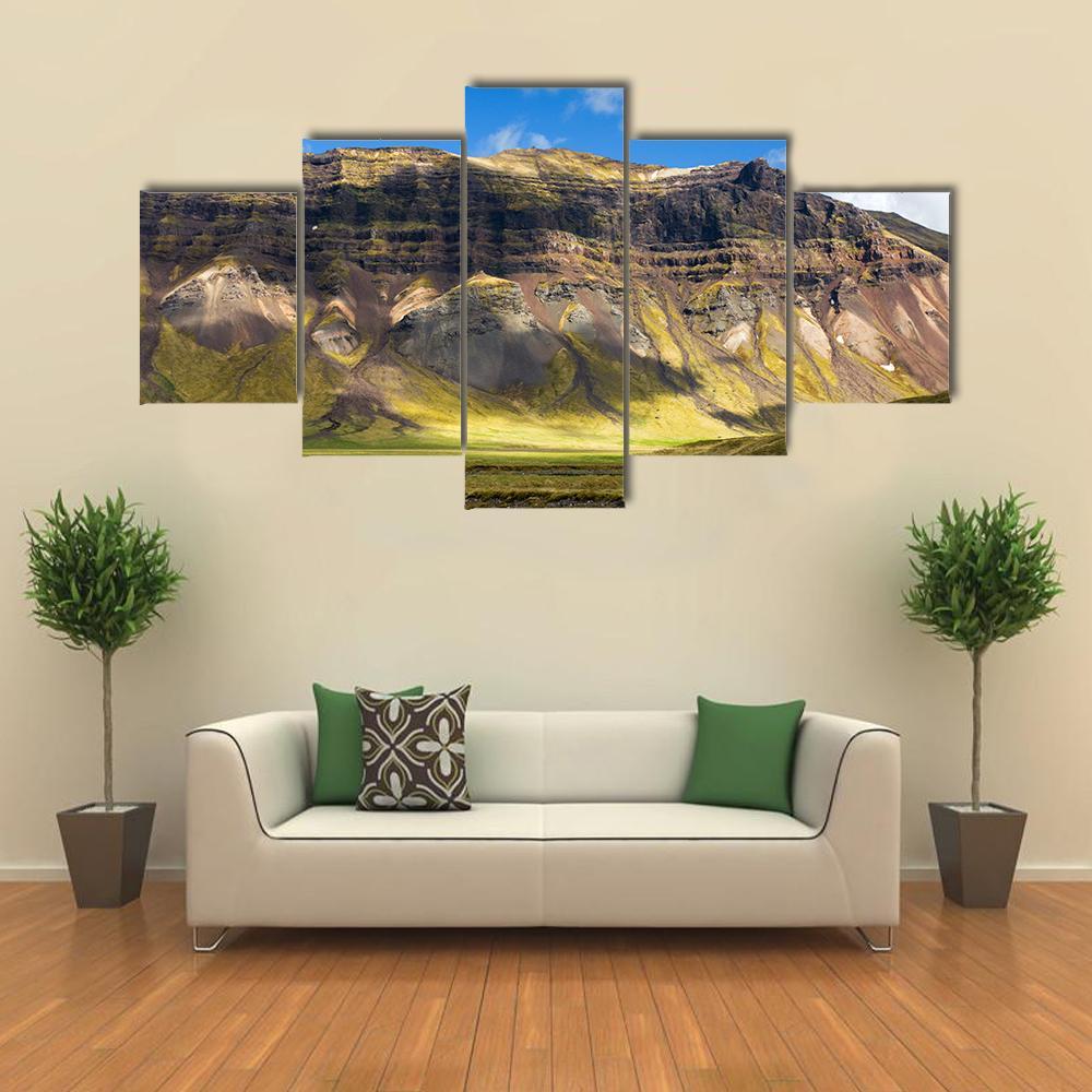 Colorful Fjord In Snaefellsne Canvas Wall Art-5 Star-Gallery Wrap-62" x 32"-Tiaracle