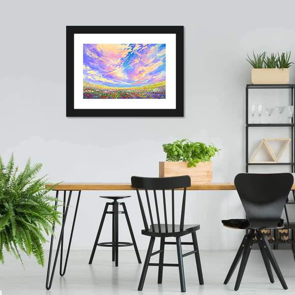 Colorful Flowers In Field Canvas Wall Art-3 Horizontal-Gallery Wrap-25&quot; x 16&quot;-Tiaracle