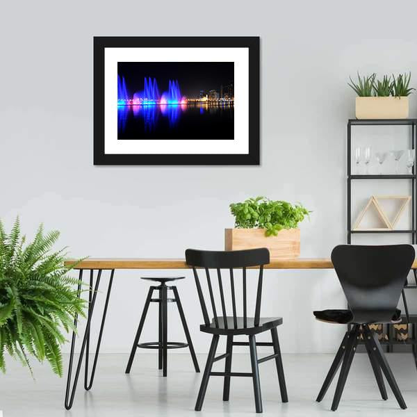Colorful Fountain Canvas Wall Art-3 Horizontal-Gallery Wrap-25" x 16"-Tiaracle