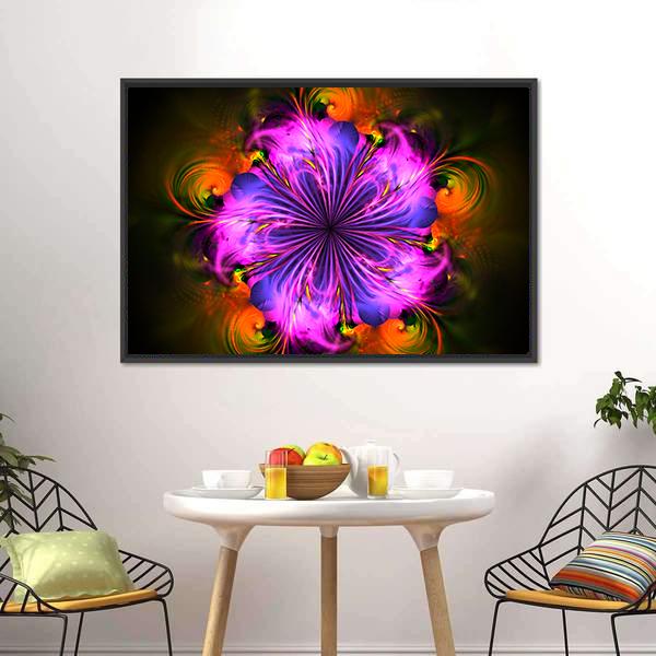 Colorful Fractal Artwork Canvas Wall Art-1 Piece-Floating Frame-24" x 16"-Tiaracle