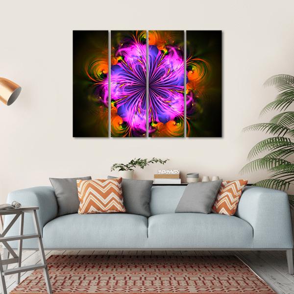 Colorful Fractal Artwork Canvas Wall Art-4 Horizontal-Gallery Wrap-34" x 24"-Tiaracle