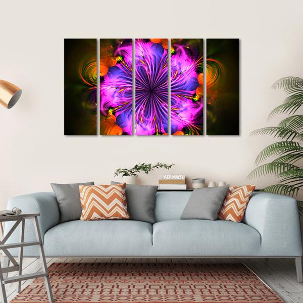 Colorful Fractal Artwork Canvas Wall Art-5 Horizontal-Gallery Wrap-22" x 12"-Tiaracle