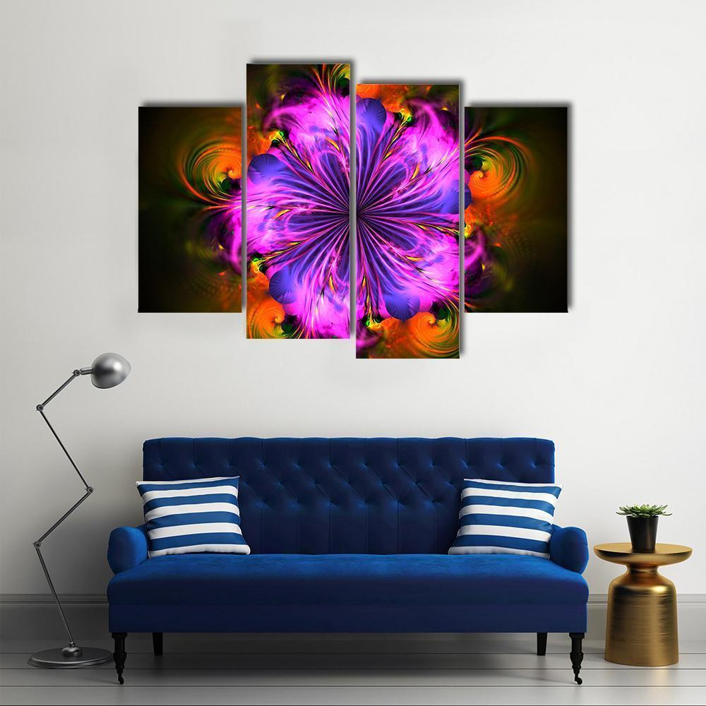 Colorful Fractal Artwork Canvas Wall Art-4 Pop-Gallery Wrap-50" x 32"-Tiaracle