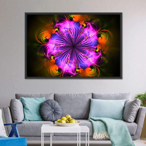 Colorful Fractal Artwork Canvas Wall Art-3 Horizontal-Gallery Wrap-25" x 16"-Tiaracle