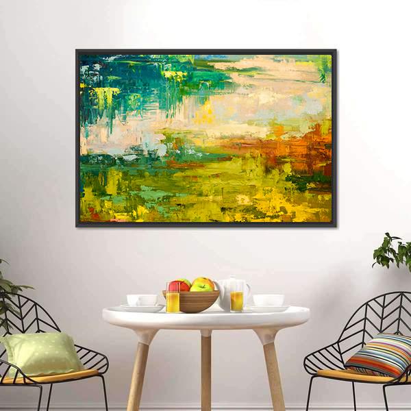 Colorful Hand Drawn Oil Painting Canvas Wall Art-1 Piece-Floating Frame-24" x 16"-Tiaracle