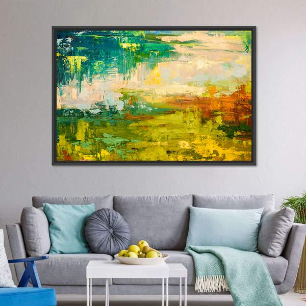 Colorful Hand Drawn Oil Painting Canvas Wall Art-3 Horizontal-Gallery Wrap-25" x 16"-Tiaracle