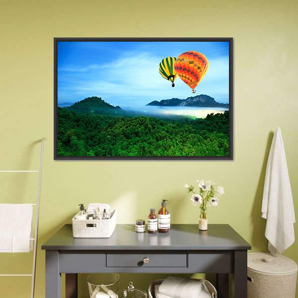 Colorful Hot Air Balloons Canvas Wall Art-5 Horizontal-Gallery Wrap-22" x 12"-Tiaracle