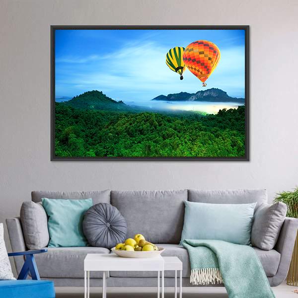 Colorful Hot Air Balloons Canvas Wall Art-5 Horizontal-Gallery Wrap-22" x 12"-Tiaracle